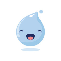 cute and funny 2d illustration of a cartoon character a water drop on white background background