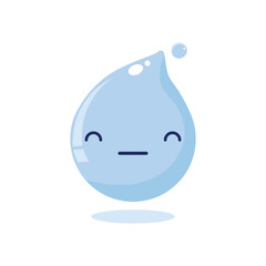 cute and funny 2d illustration of a cartoon character a water drop on white background background