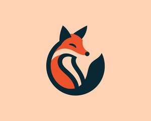 Obraz premium Colorful fox logo design icon symbol vector illustration