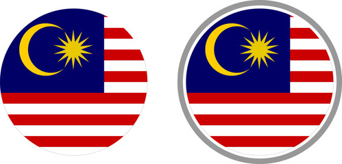 Flag of Malaysia. An illustration of the Malaysia round flag. A round flag.