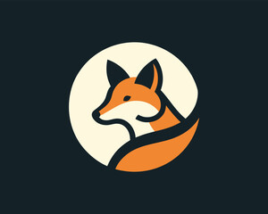 Colorful fox logo design icon symbol vector illustration