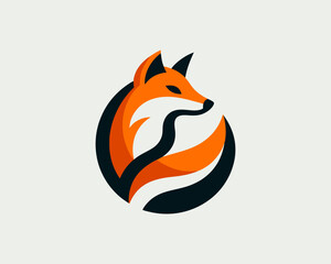 Obraz premium Colorful fox logo design icon symbol vector illustration