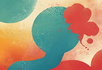 Abstract background with a dynamic halftone effect