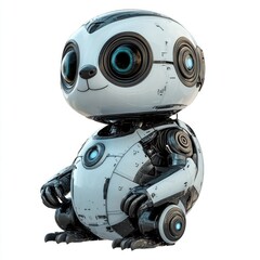 Futuristic Sloth Android Character Standing in a Virtual World