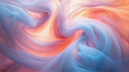 Obraz premium Soft Pastel Smoke Vortex: Abstract Dance of Twisting Shapes