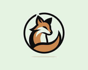 Colorful fox logo design icon symbol vector illustration