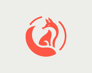 Obraz premium Colorful fox logo design icon symbol vector illustration