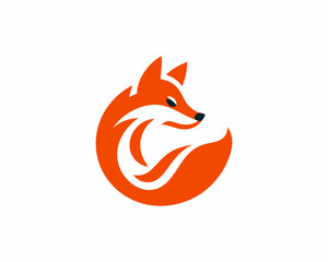 Colorful fox logo design icon symbol vector illustration