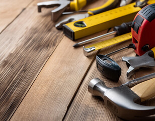 Close-Up of Various Occupation Tools Representing Different Professions