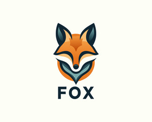 Colorful fox logo design icon symbol vector illustration
