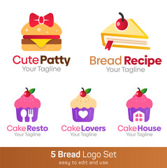 Cake Shape Logo Template Set. Good for Business, Agency, Community and Organization
