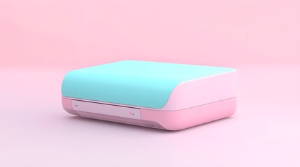 Pink and Blue Printer on Pink Background