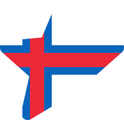 Obraz premium Faroe Island Flag In Star Shape