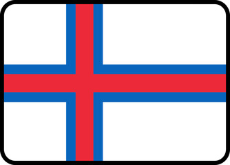 Obraz premium Faroe Island Flag Rounded Rectangle Icon
