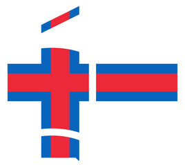 Naklejka premium Faroe Island flag on Book with symbol icon