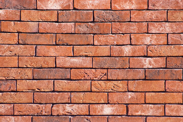 decorative red brick wall close up