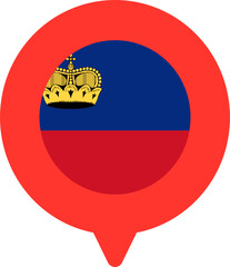 Liechtenstein Flag On Pin Icon