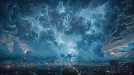 Lightning illuminates the abstract, stormy night. Thunder follows, a testament to the storm's power.