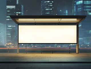 Banner clean, white, free , blank , template, with space for text, front view, in the city on the street, photo, presentation, advertising, contacts, announcement