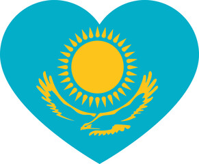 Heart Icon inside Kazakhstan Flag