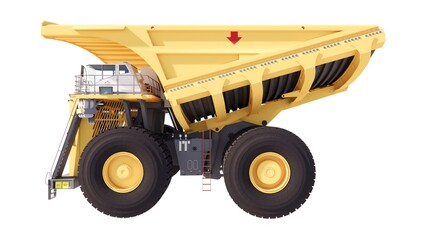 Illustration of mining truck heavy equipment on a white background