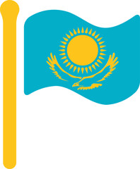 Kazakhstan Flag free flown Rounded icon