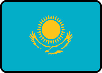 Kazakhstan Flag Rounded Rectangle Icon
