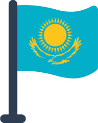 Kazakhstan Flag Rounded