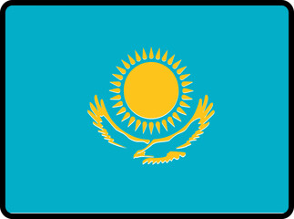 Kazakhstan Flag Smooth rectangle icon