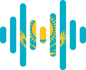 Kazakhstan flag on Audio Wave icon