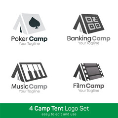 Camp Shape Logo Template Set. Good for Business, Agency, Community and Organization