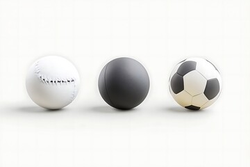 Sport gaming ball mockup, different types
