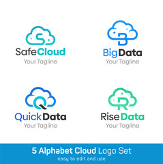 Obraz premium Cloud Shape Logo Template Set. Good for Business, Agency, Community and Organization