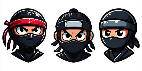 Ninjas, Ninja Heads, Ninja Logos, Ninja Head Design © Sadettin