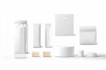 White product packaging mockup set