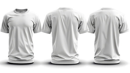 Front and back views of plain white t-shirt mockup