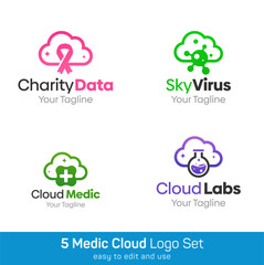 Cloud Shape Logo Template Set. Good for Business, Agency, Community and Organization