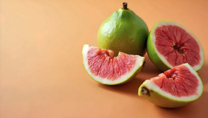 Fresh Figs on Orange Background.