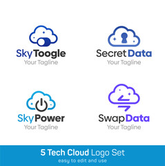Cloud Shape Logo Template Set. Good for Business, Agency, Community and Organization