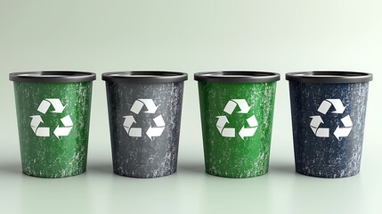 Contemporary recycling icons in various styles for environmentally responsible design projects.Generative AI,環境に責任を持つデザインプロジェクトのための様々なスタイルの現代的リサイクルアイコン