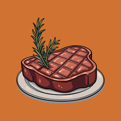 Steak vector art illustration