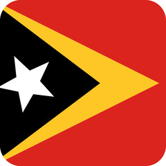 Timor-Leste Flag Square Icon