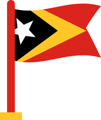 Timor-Leste Flag Crisp Flown