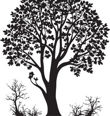 tree silhouette vector Roots in the Dark