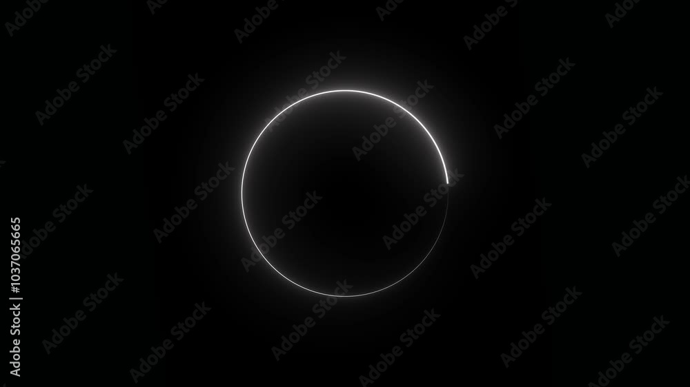 Poster glowing neon circle animation, neon circle frame. repetitive motion animation. isolated on black. 4k