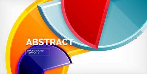 Glass reflective geometric round shapes background. Vector Illustration For Wallpaper, Banner, Background, Card, Book Illustration, landing page