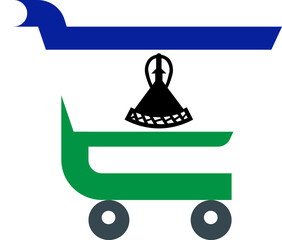 Lesotho flag on Cart icon