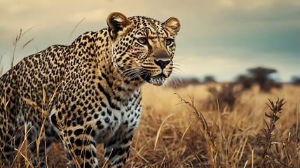 Obraz premium A savannah leopard