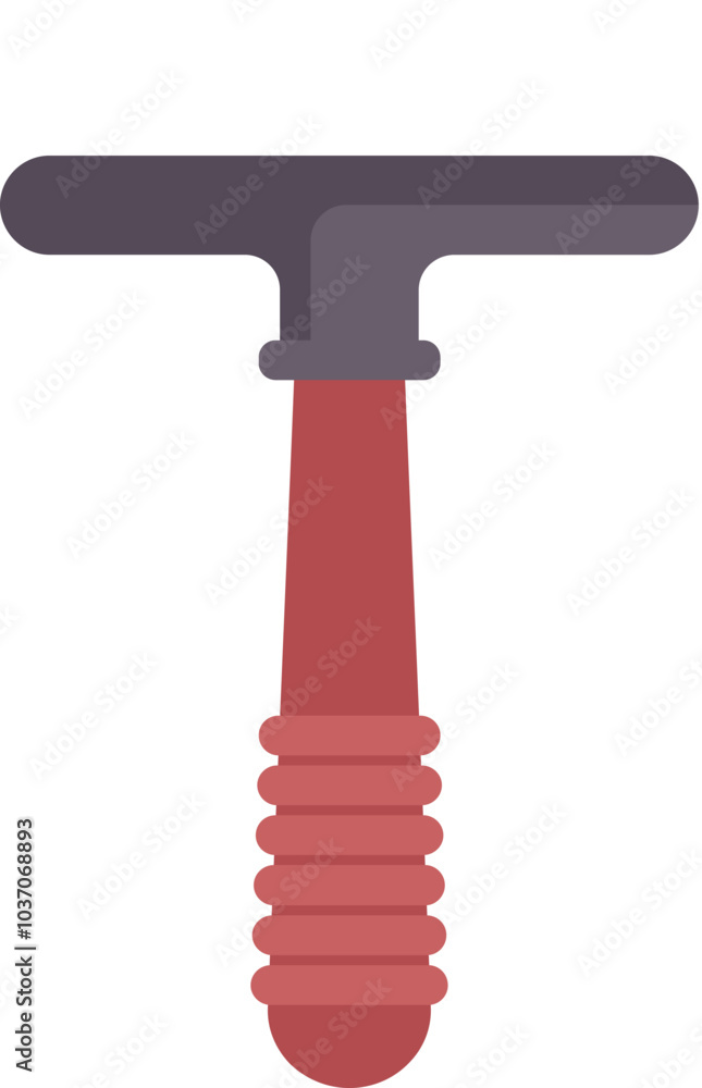 Poster window cleaning squeegee with red rubber handle isolated on a white background