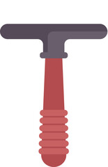 Window cleaning squeegee with red rubber handle isolated on a white background